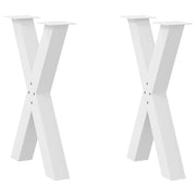 Noge za blagovaonski stol u obliku slova X, 2 kom, bijele, 60 x (72-73) cm, čelik