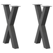 Noge za blagovaonski stol u obliku slova X, 2 kom, antracit, 60 x (72-73) cm, čelik