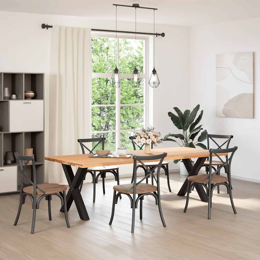 Noge za blagovaonski stol u obliku slova X, 2 kom, crne, 70 x (72-73) cm, čelik