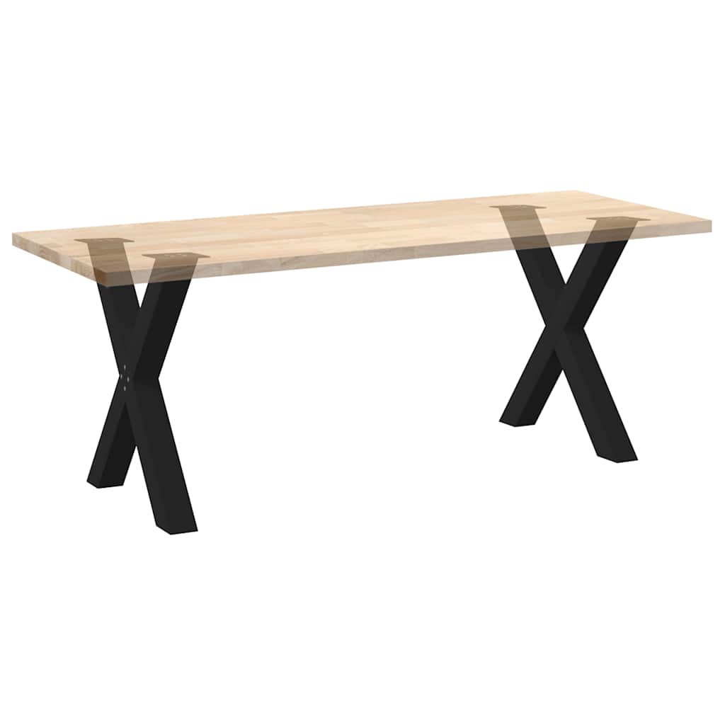 Noge za blagovaonski stol u obliku slova X, 2 kom, crne, 70 x (72-73) cm, čelik