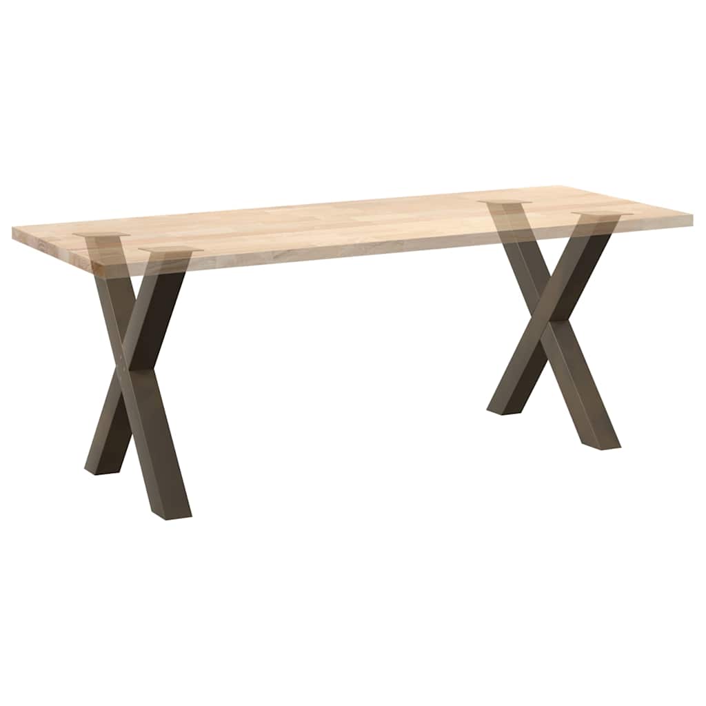 Noge za blagovaonski stol u obliku slova X, 2 kom, prirodni čelik, 70 x (72-73) cm, čelik