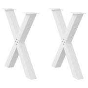 Noge za blagovaonski stol u obliku slova X, 2 kom, bijele, 80 x (72-73) cm, čelik