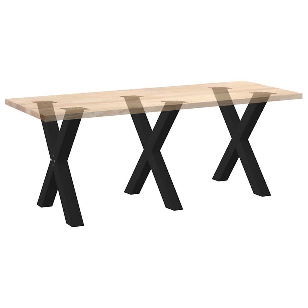 Noge za blagovaonski stol u obliku slova X, 3 kom, crne, 70 x (72-73) cm, čelik