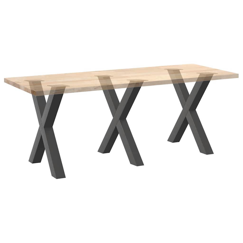 Noge za blagovaonski stol u obliku slova X, 3 kom, antracit, 70 x (72-73) cm, čelik