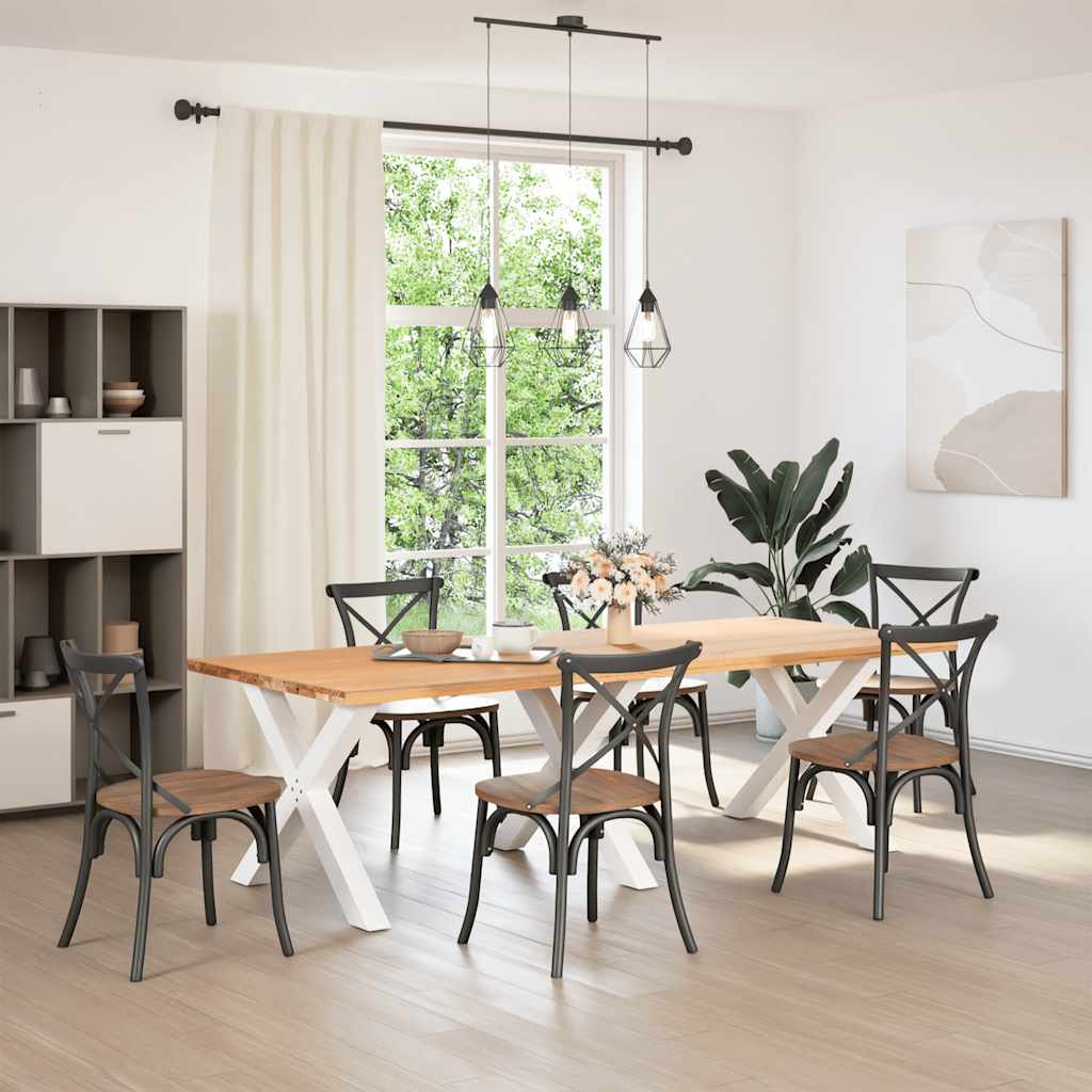 Noge za blagovaonski stol X-oblikovane 3 kom Bijele 90 x (72-73) cm Čelične