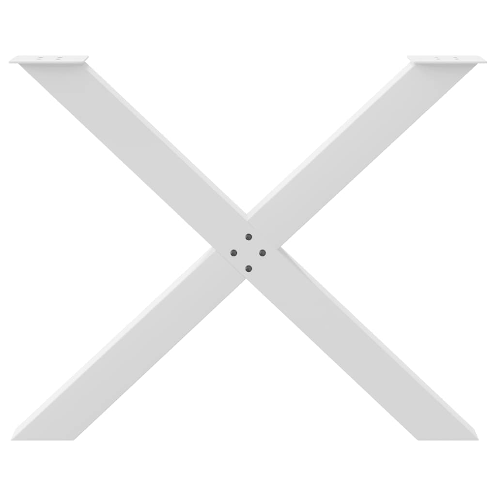 Noge za blagovaonski stol X-oblikovane 3 kom Bijele 90 x (72-73) cm Čelične