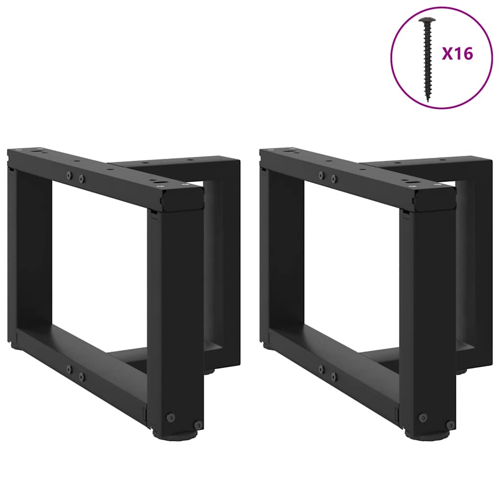 Noge za klub stolić T-oblika 2 kom Crne 40x25x(30-31) cm Čelik