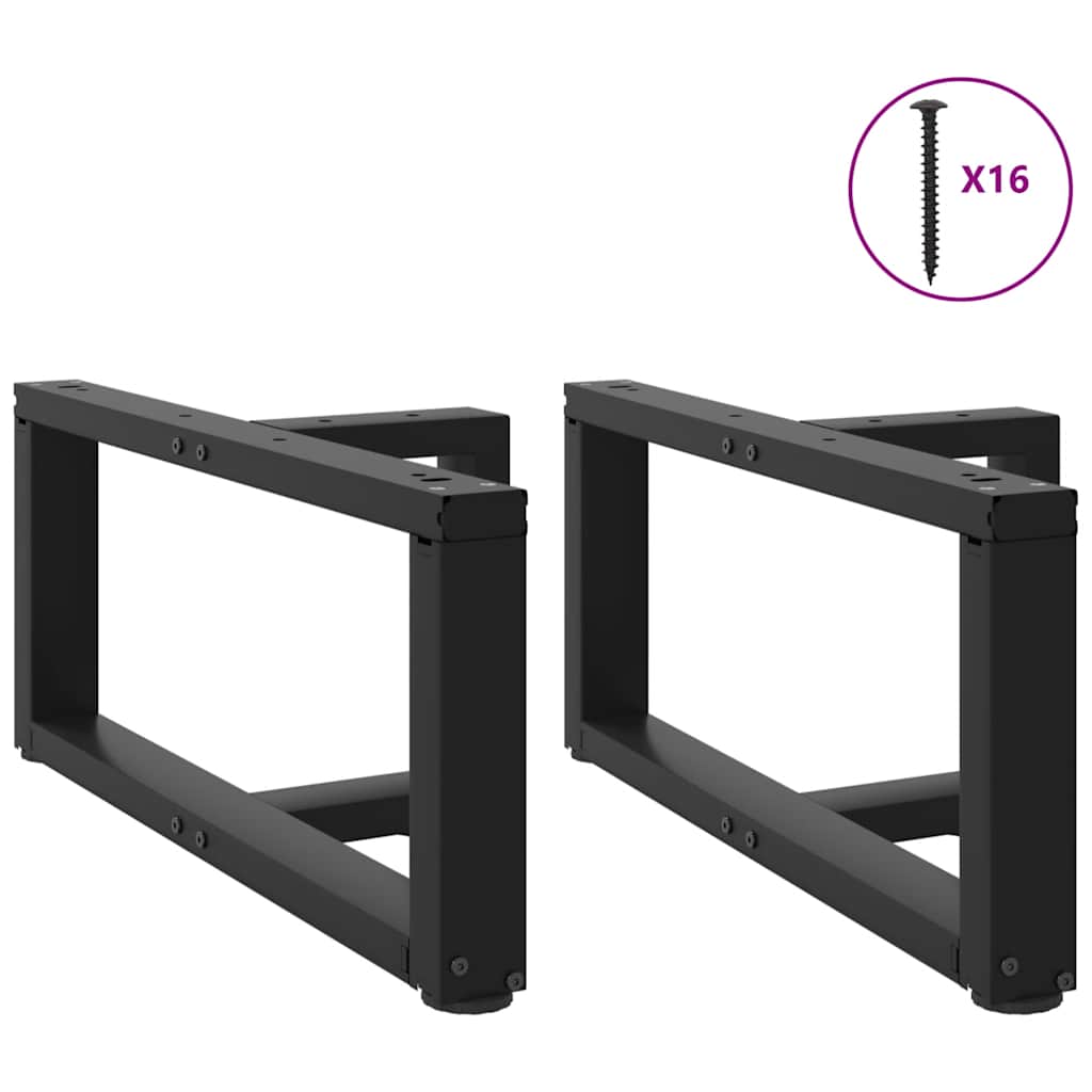 Noge za klub stolić T-oblika 2 kom Crne 60x25x(30-31) cm Čelik