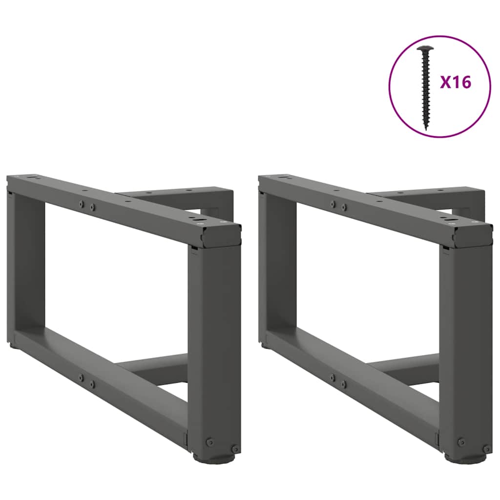 Noge za klub stolić T-oblika 2 kom antracit 60x25x(30-31) cm čelik