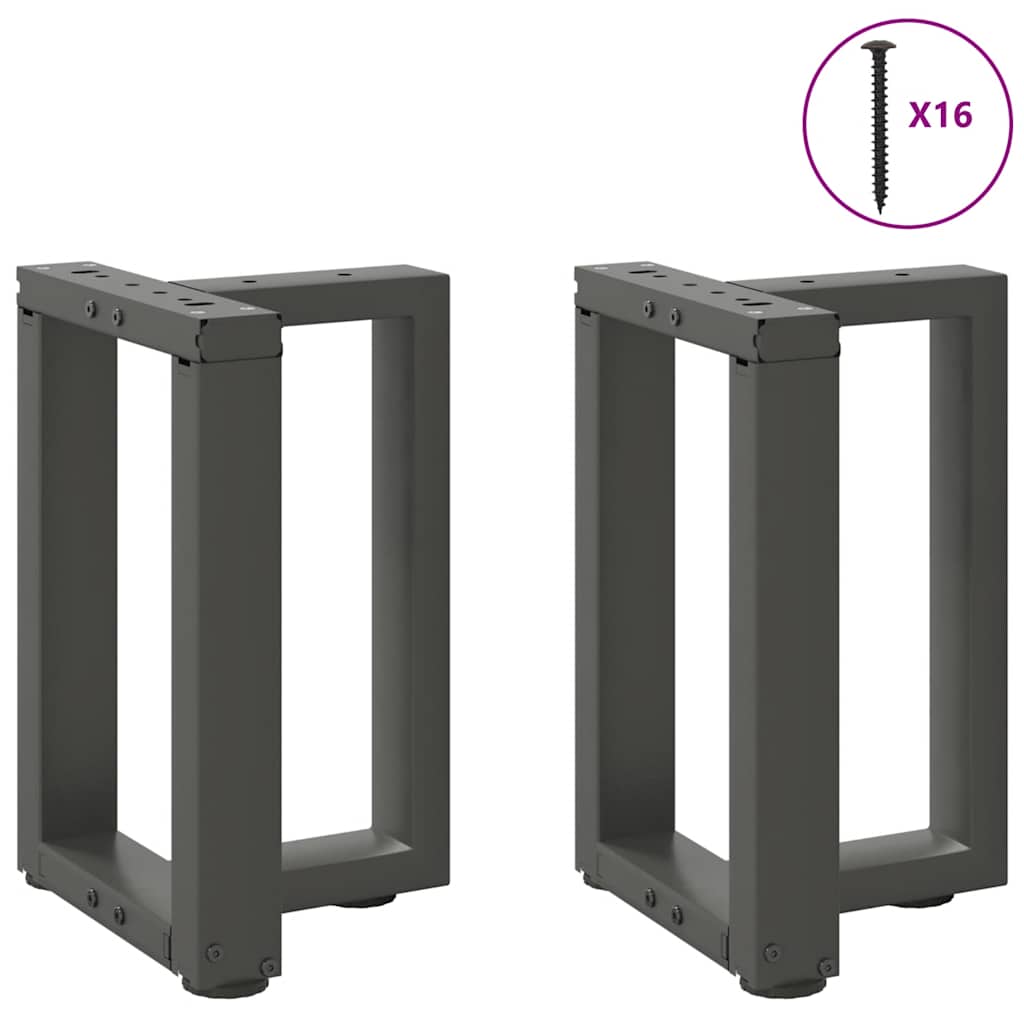 Noge za klub stolić T-oblika 2 kom antracit 38x25x(42-43) cm čelik