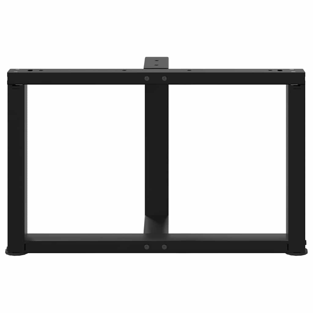 Noge za klub stolić T-oblika 2 kom Crne 60x25x(42-43) cm Čelik