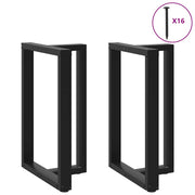 Noge za barski stol T-oblika 2 kom Crne 60x35x(90-91) cm Čelik