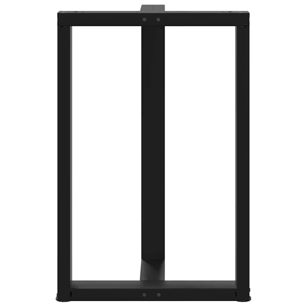 Noge za barski stol T-oblika 2 kom Crne 60x35x(90-91) cm Čelik