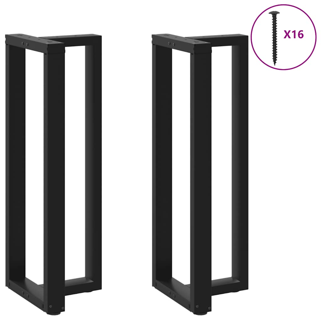 Noge za barski stol T-oblika 2 kom Crne 50x35x(110-111) cm Čelik