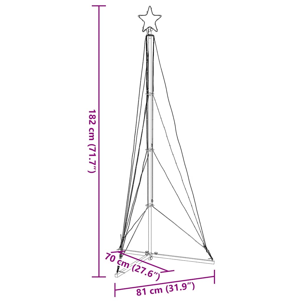 LED božićno drvce 363 LED hladno bijele 182 cm