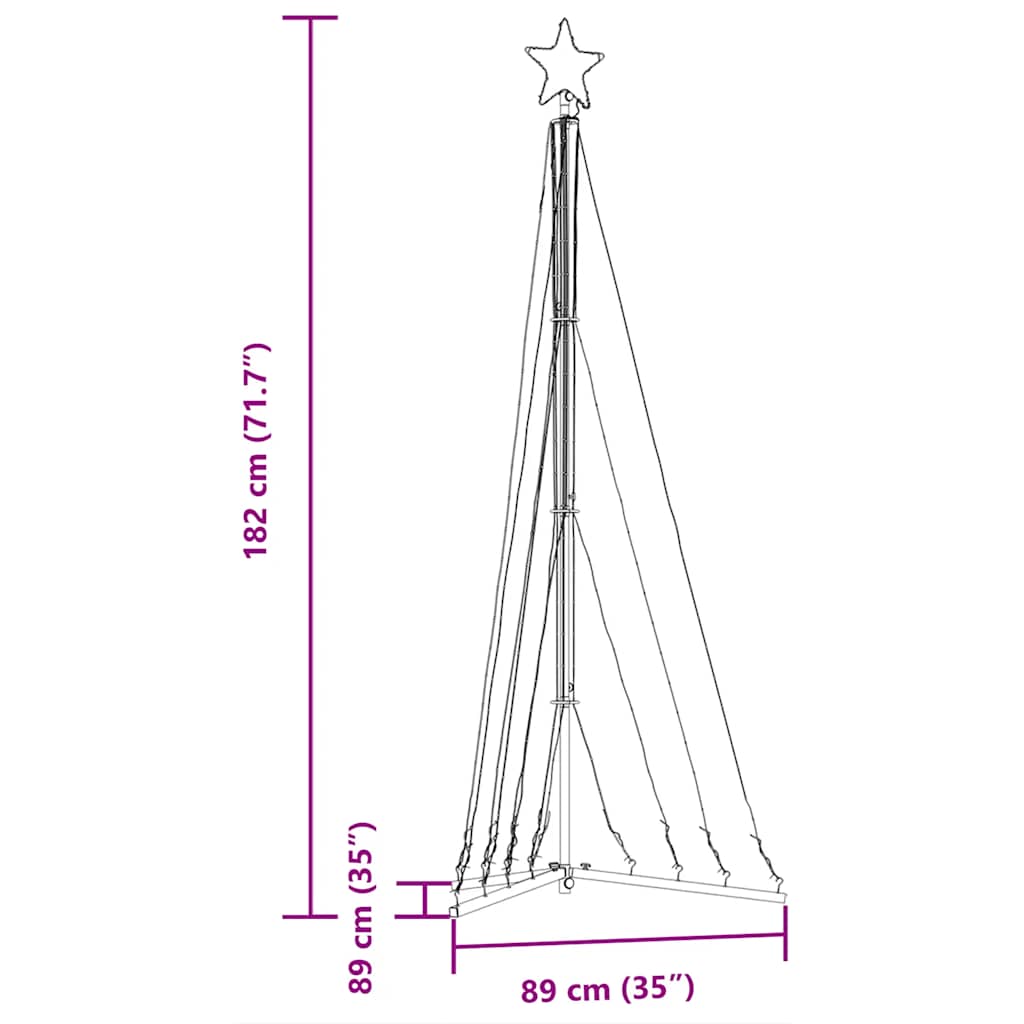 LED božićno drvce 339 LED toplo bijelo 182 cm