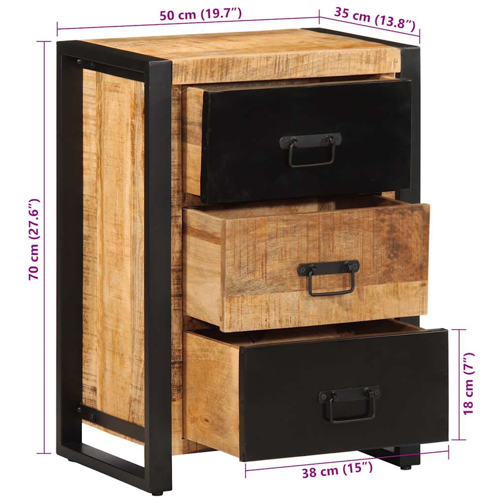 Ormar s ladicama 50x35x70 cm Puno grubo drvo Mango
