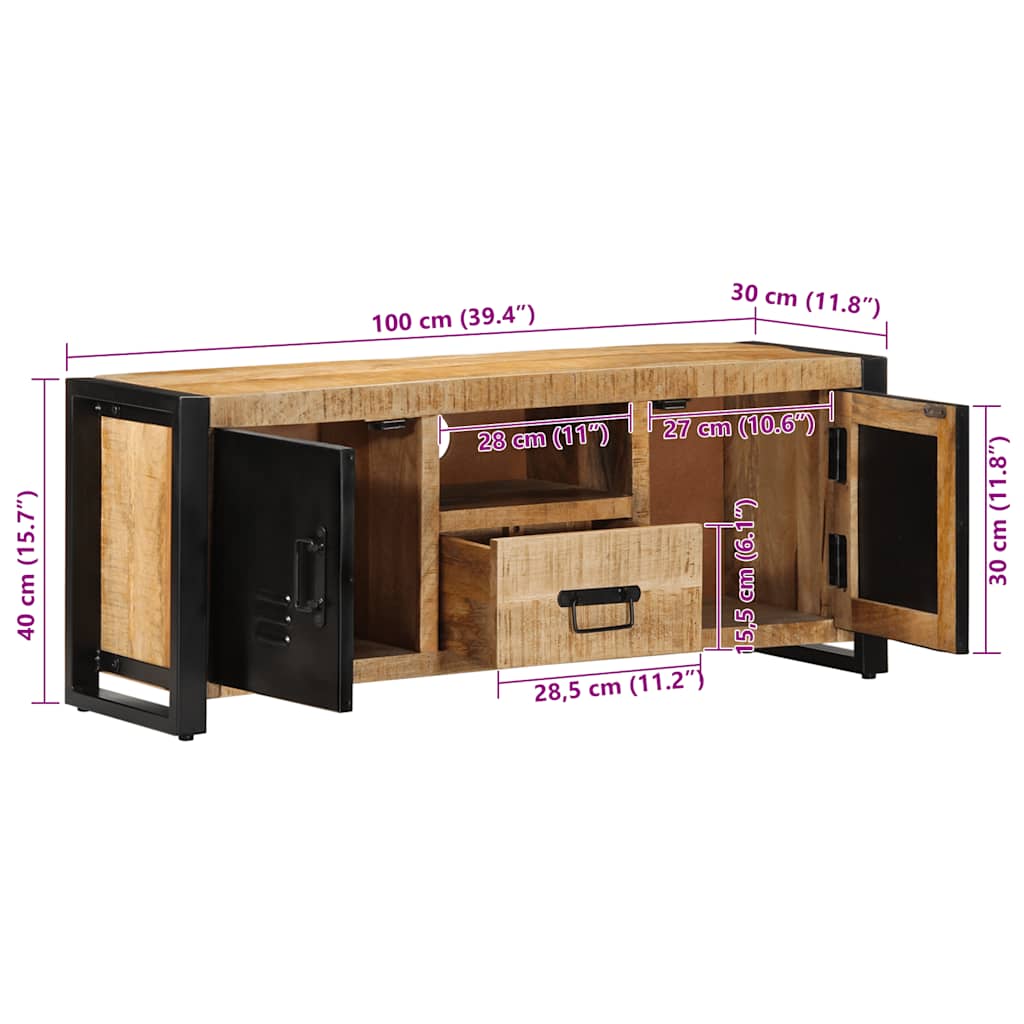 TV ormarić 100x30x40 cm Puno grubo drvo Mango