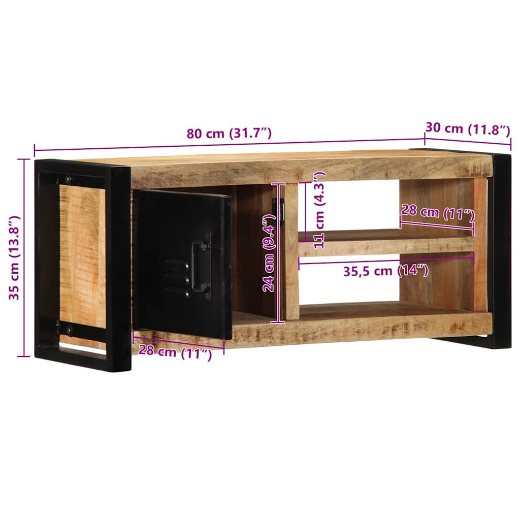 TV ormarić 80x30x35 cm Puno grubo drvo Mango