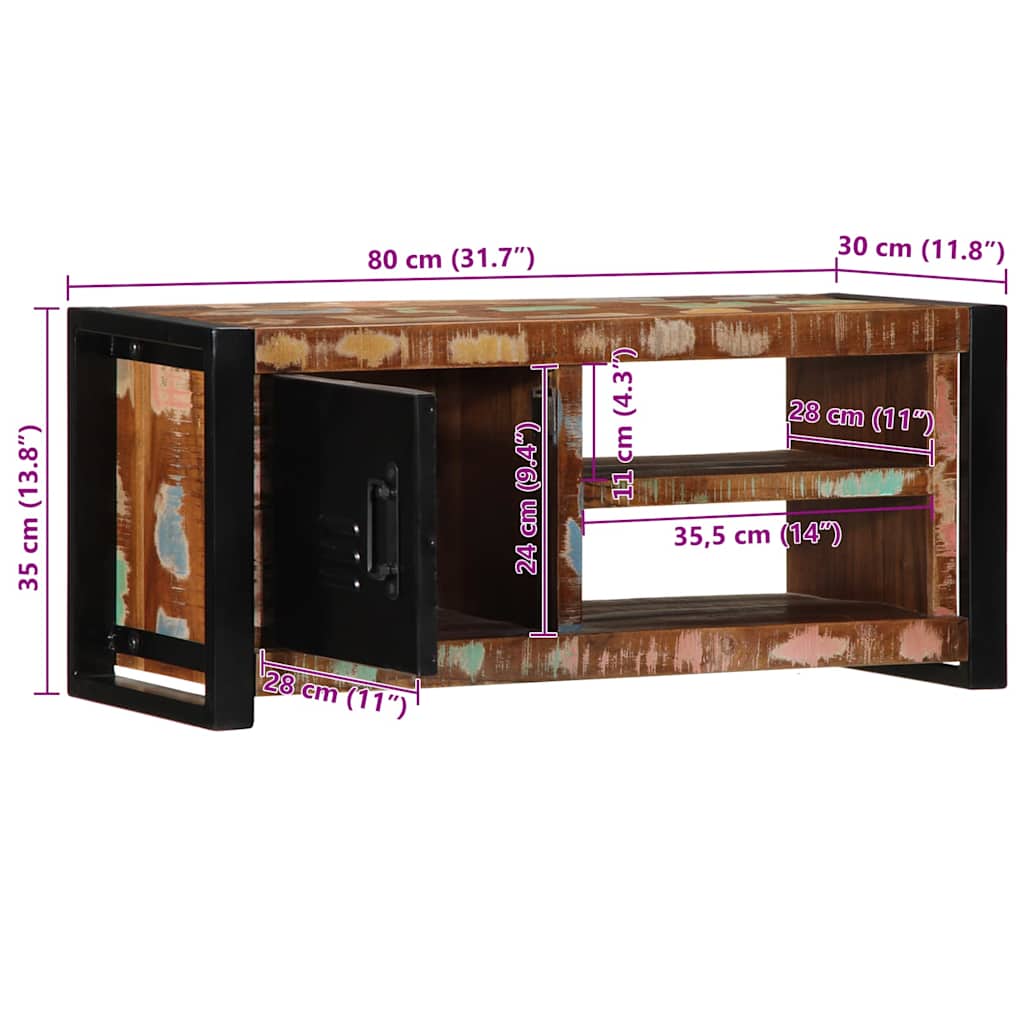 TV ormarić 80x30x35 cm Obrađeno puno drvo