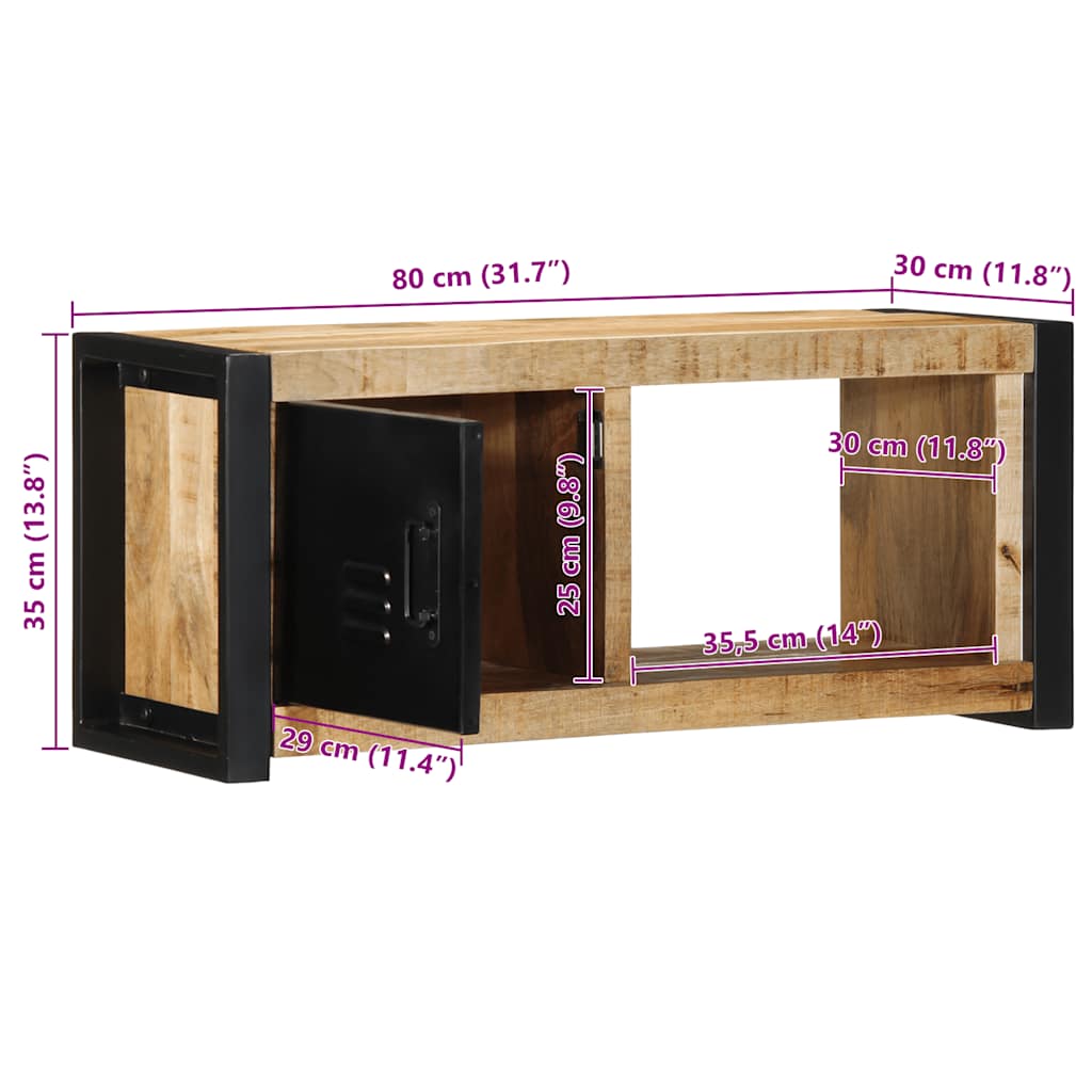 TV ormarić 80x30x35 cm Puno grubo drvo Mango