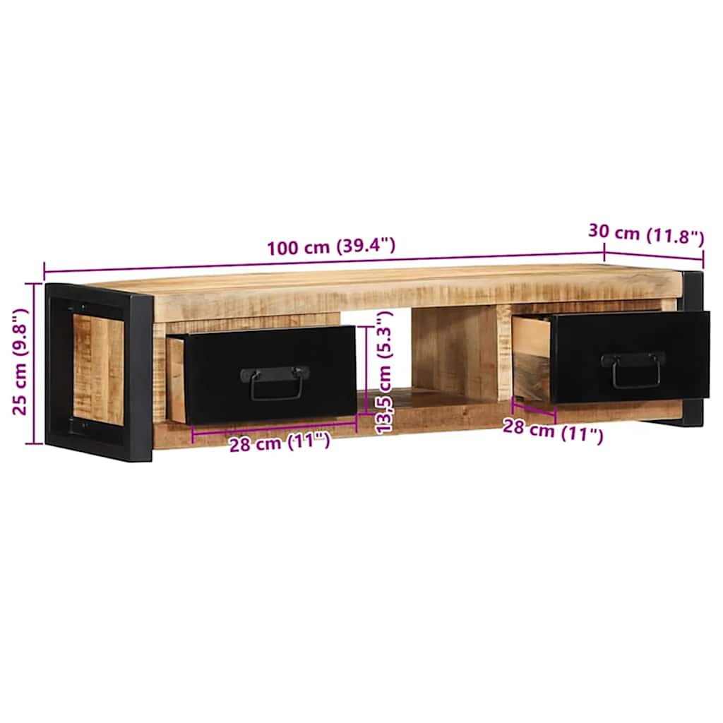 TV ormarić 100x30x25 cm Puno grubo drvo Mango
