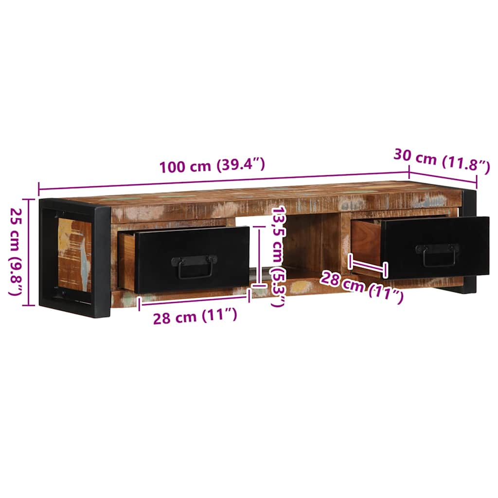 TV ormarić 100x30x25 cm Obrađeno puno drvo
