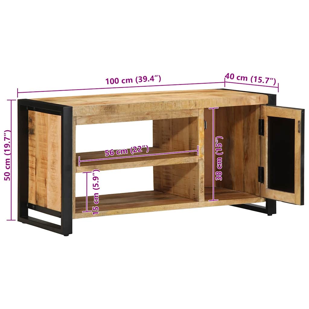 Klupa za cipele Smeđa 100 x 40 x 50 cm Čvrsto drvo manga