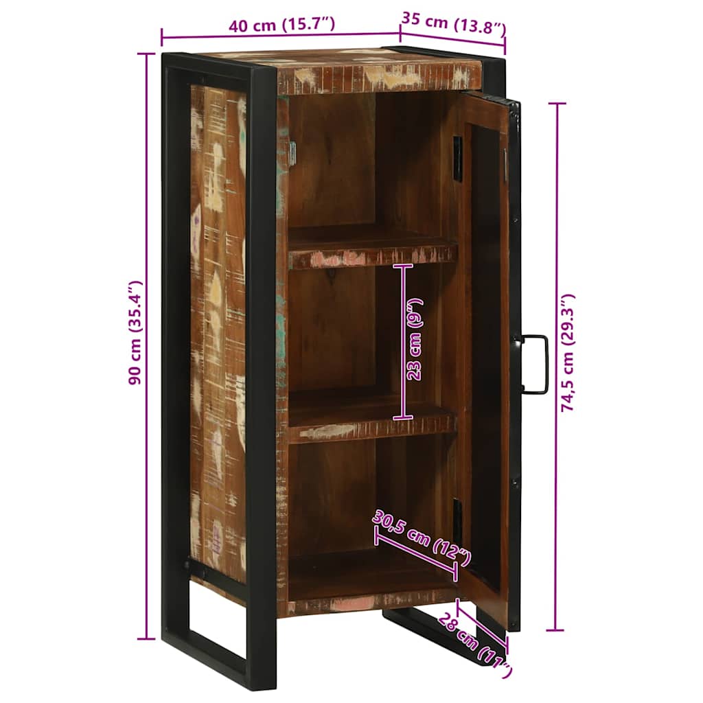 Kupaonski ormar Smeđa 40 x 35 x 90 cm Čvrsto drvo iz reciklaže