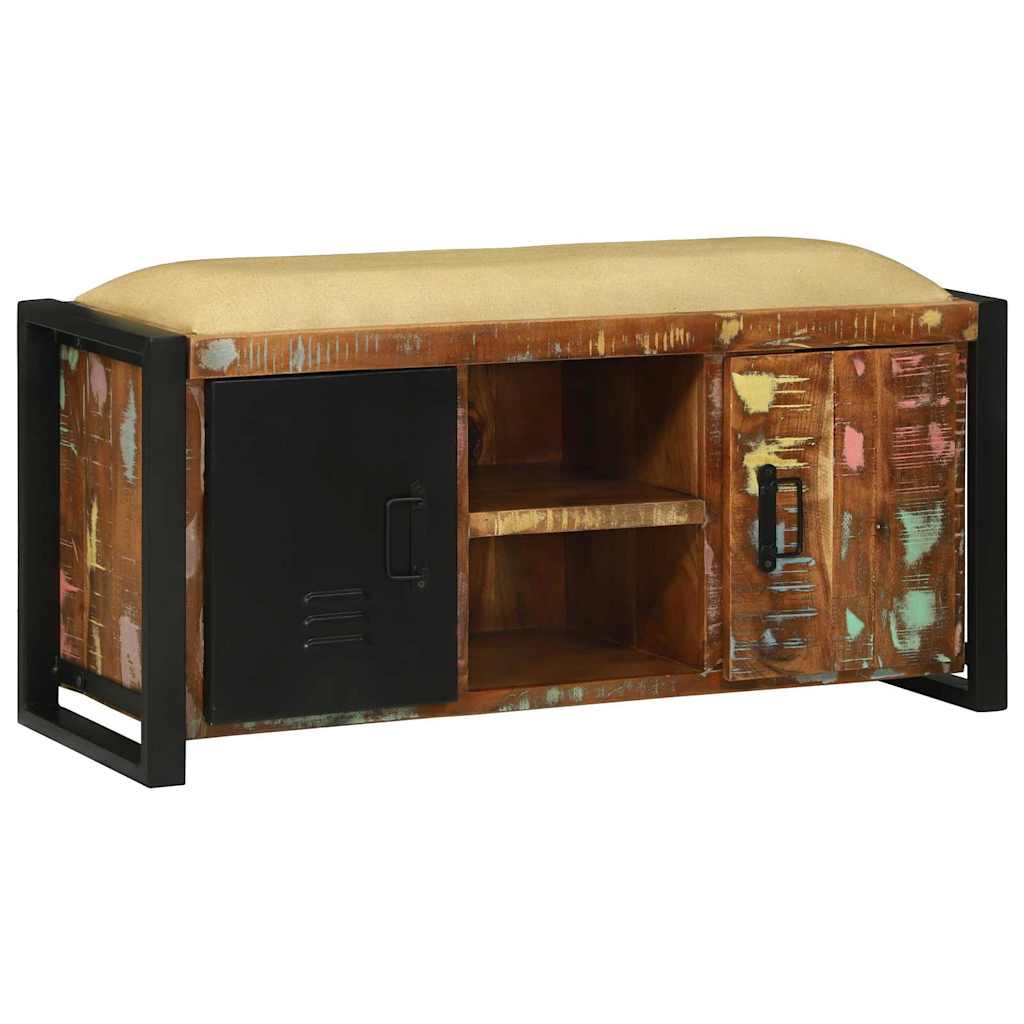 Klupa kabinet Šareni 100 x 35 x 50 cm Čvrsto drvo iz reciklaže