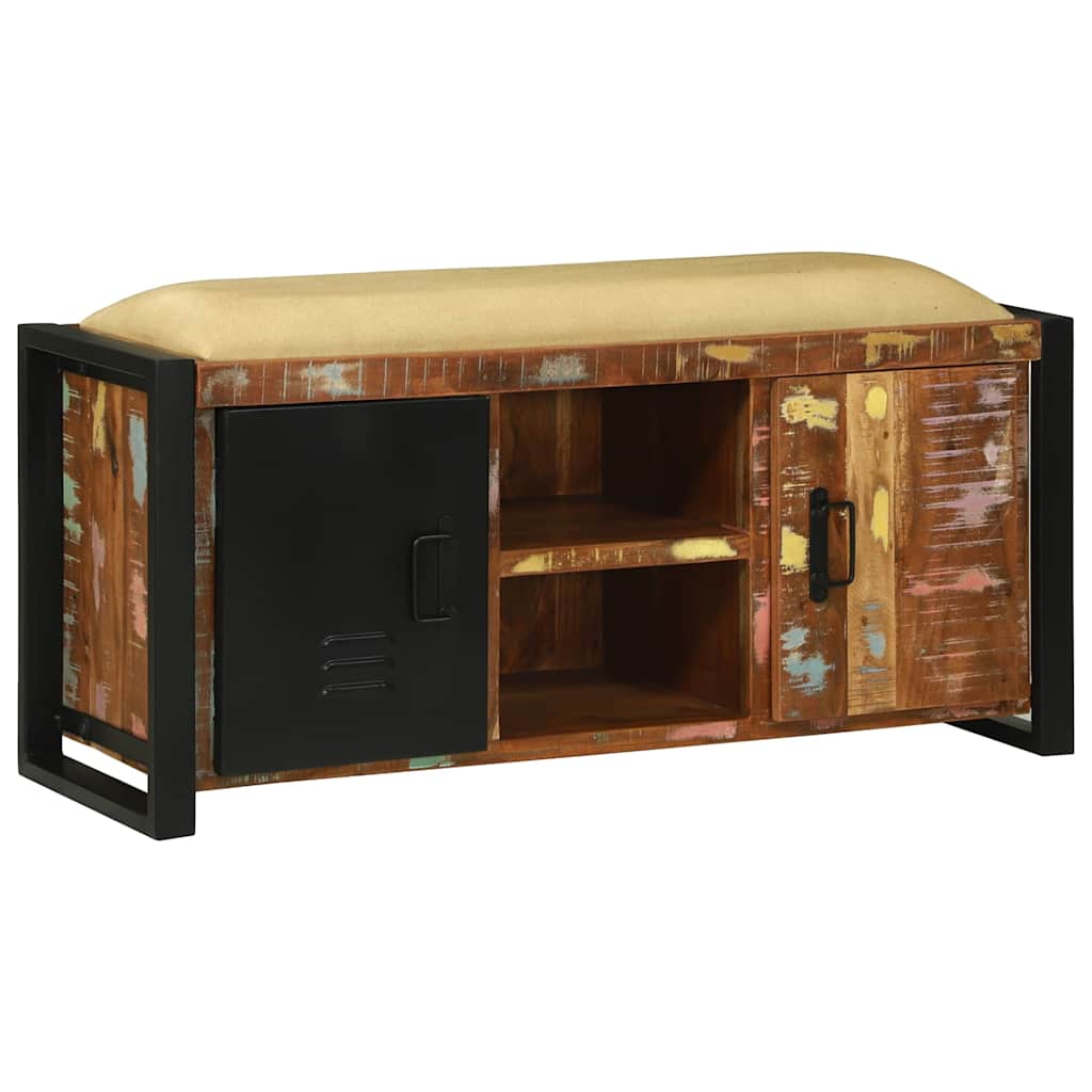 Klupa kabinet Šareni 100 x 35 x 50 cm Čvrsto drvo iz reciklaže