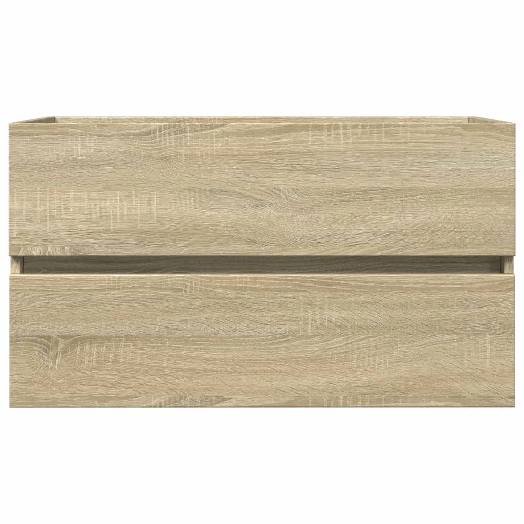 2-dijelni set kupaonskog namještaja od keramike i drva Smeđa 80 x 38.5 x 45 cm