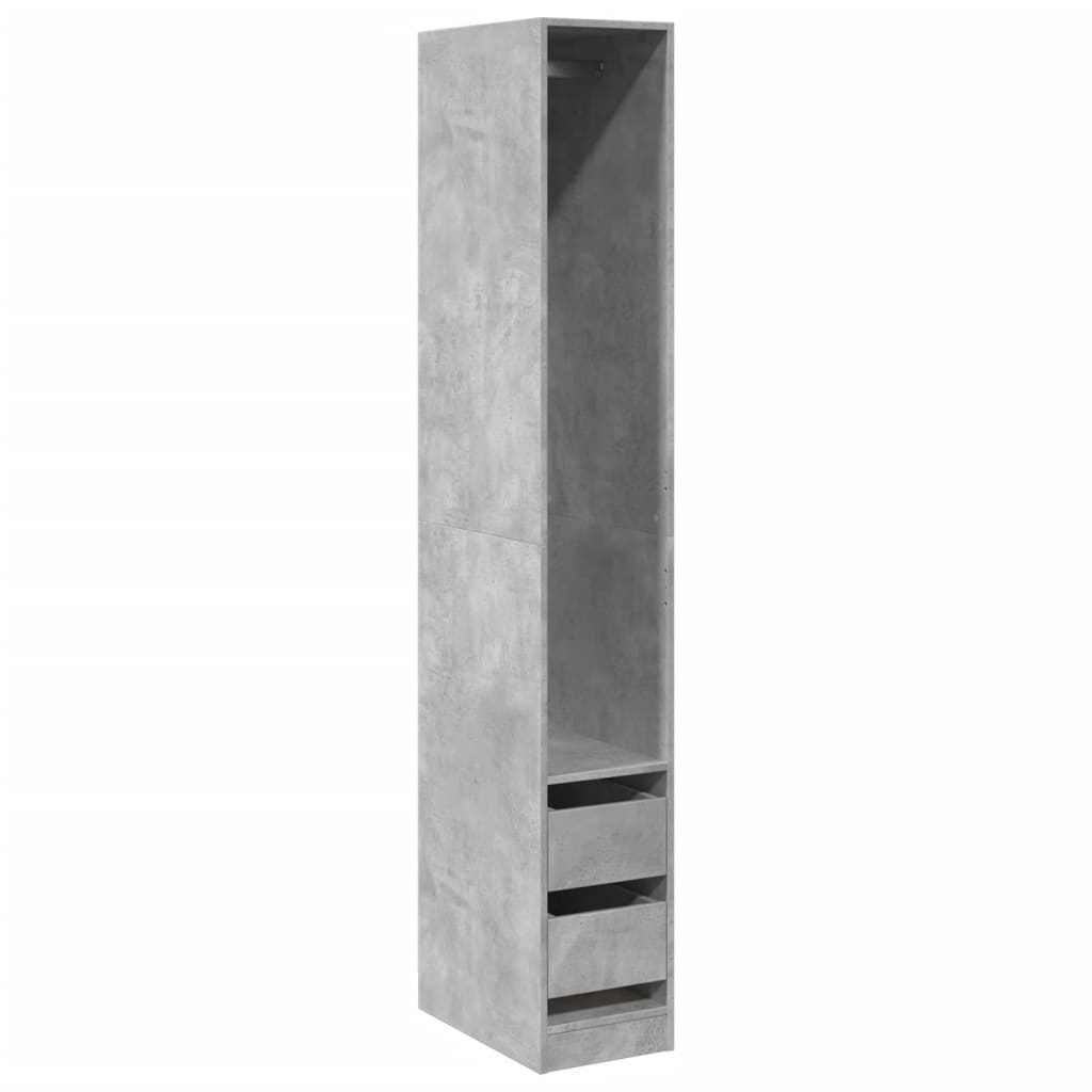 Ormar siva boja betona 30 x 50 x 200 cm od konstruiranog drva