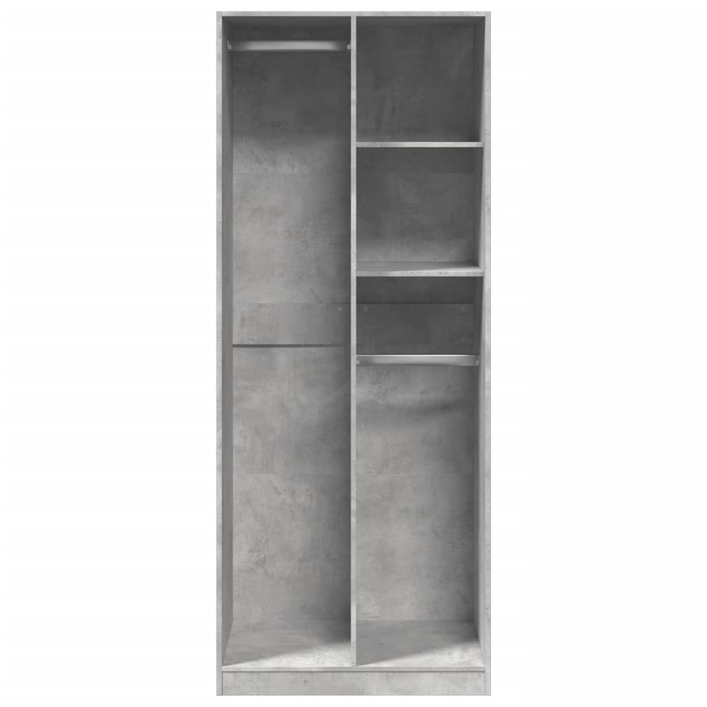 Ormar siva boja betona 80x50x200 cm od konstruiranog drva