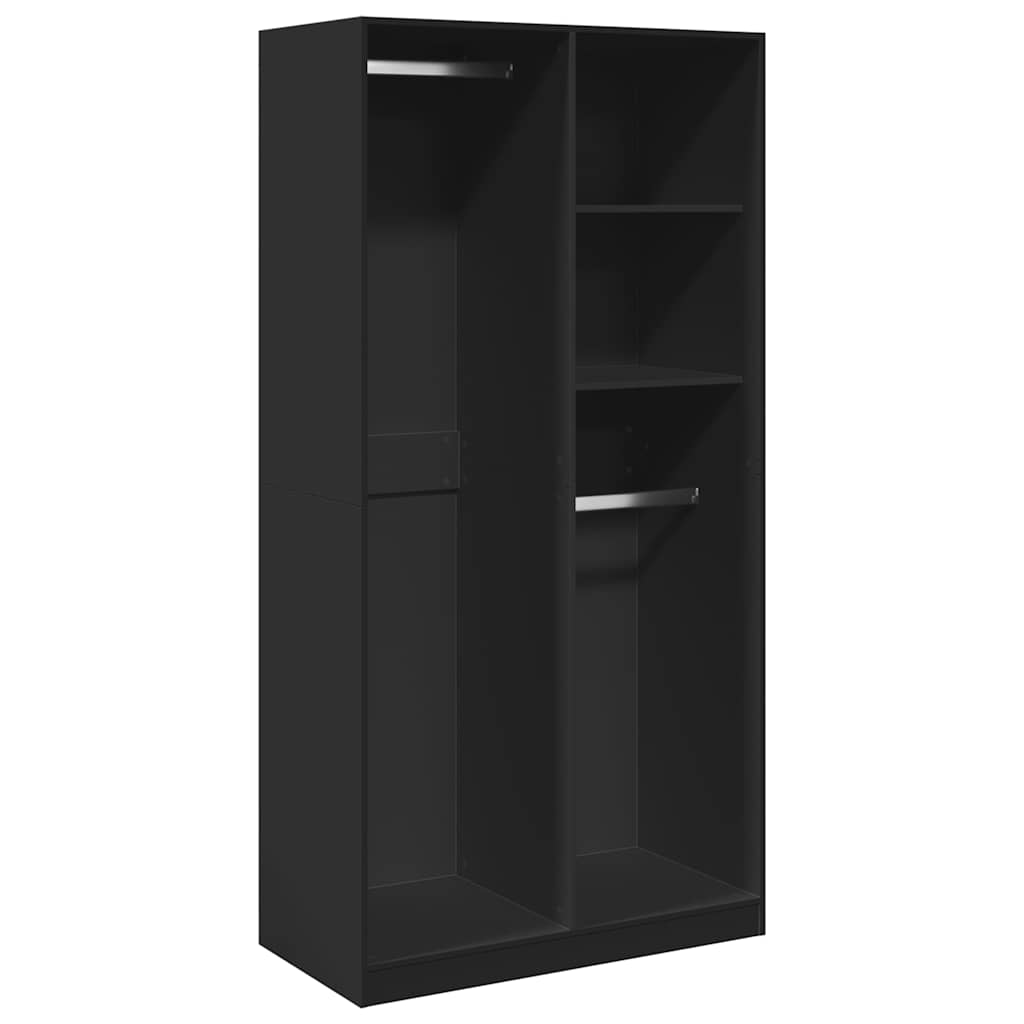 Ormar crni 100 x 50 x 200 cm od konstruiranog drva