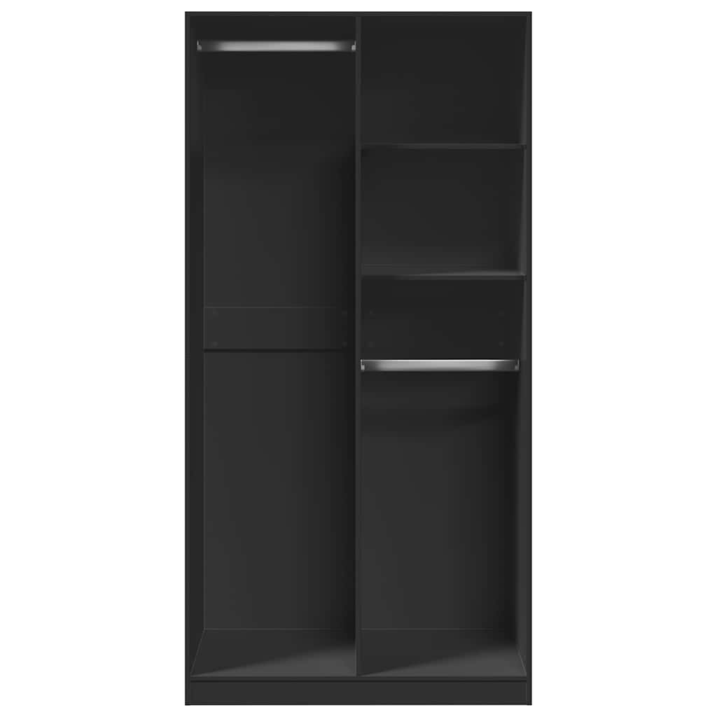 Ormar crni 100 x 50 x 200 cm od konstruiranog drva