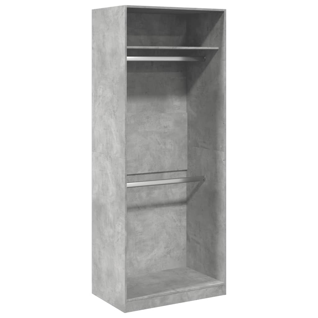 Ormar siva boja betona 80x50x200 cm od konstruiranog drva