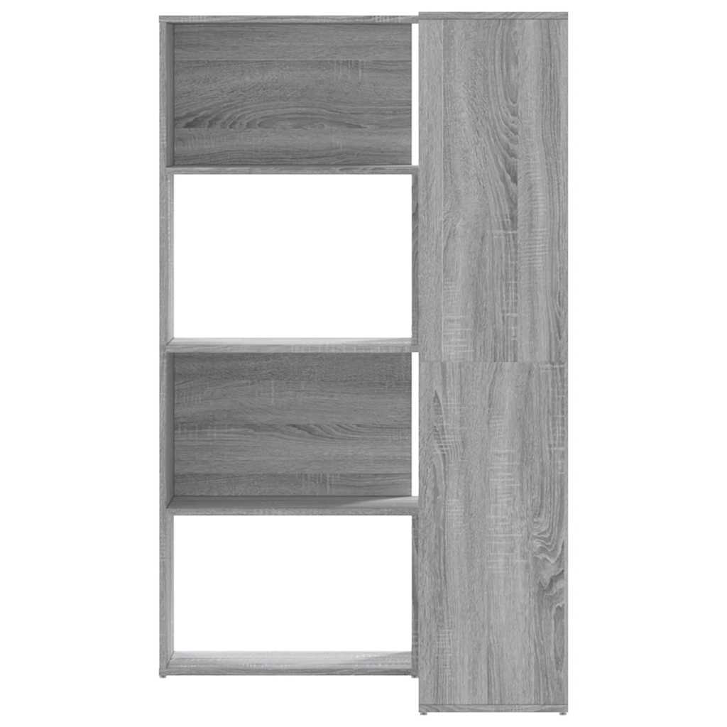 Kutni regal z knjige 4 razine artisian hrast 85x85x140cm drveni