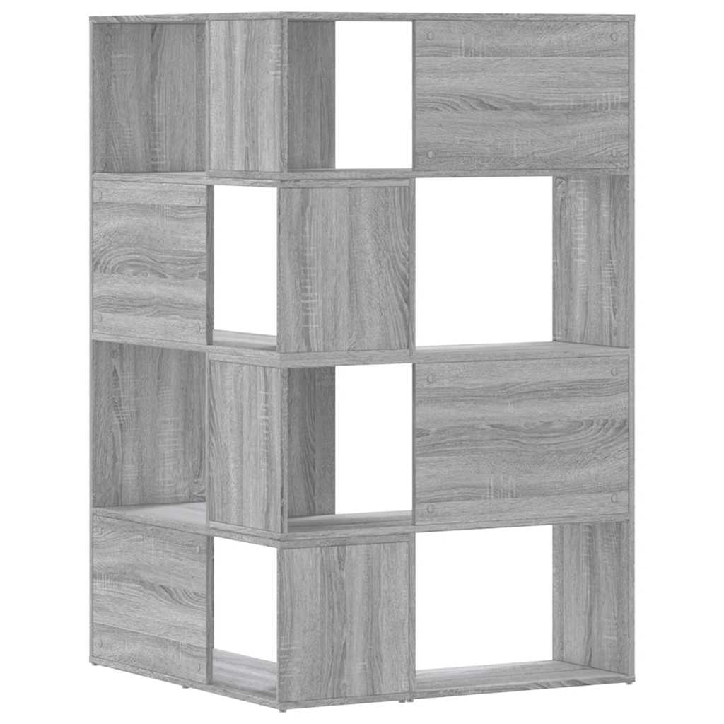 Kutni regal z knjige 4 razine artisian hrast 85x85x140cm drveni