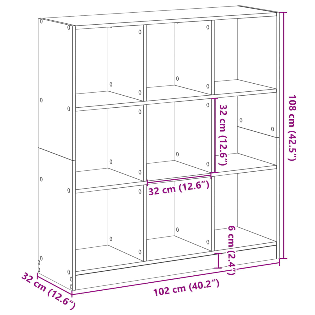 Regal za knjige boja hrasta 102x32x108 cm od konstruiranog drva