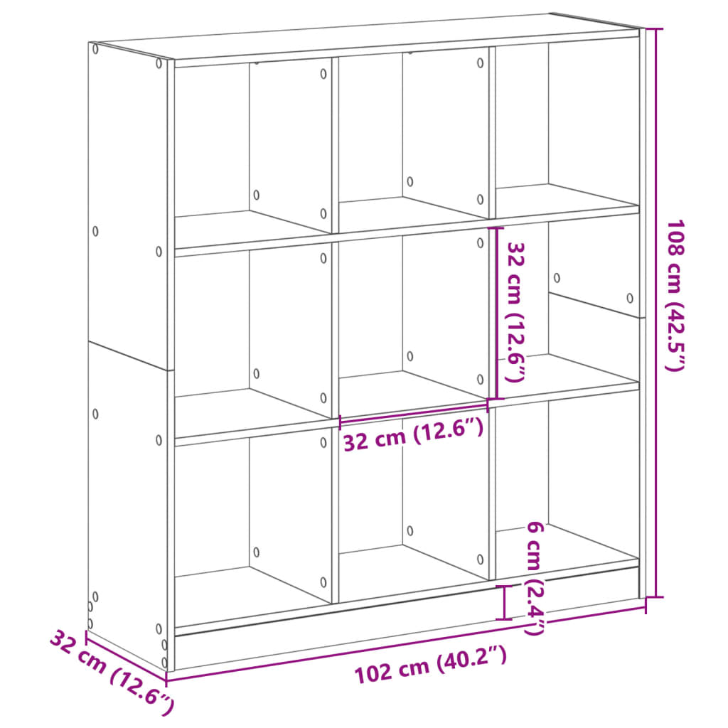 Regal za knjige boja hrasta 102 x 32 x 108 cm konstruirano drvo