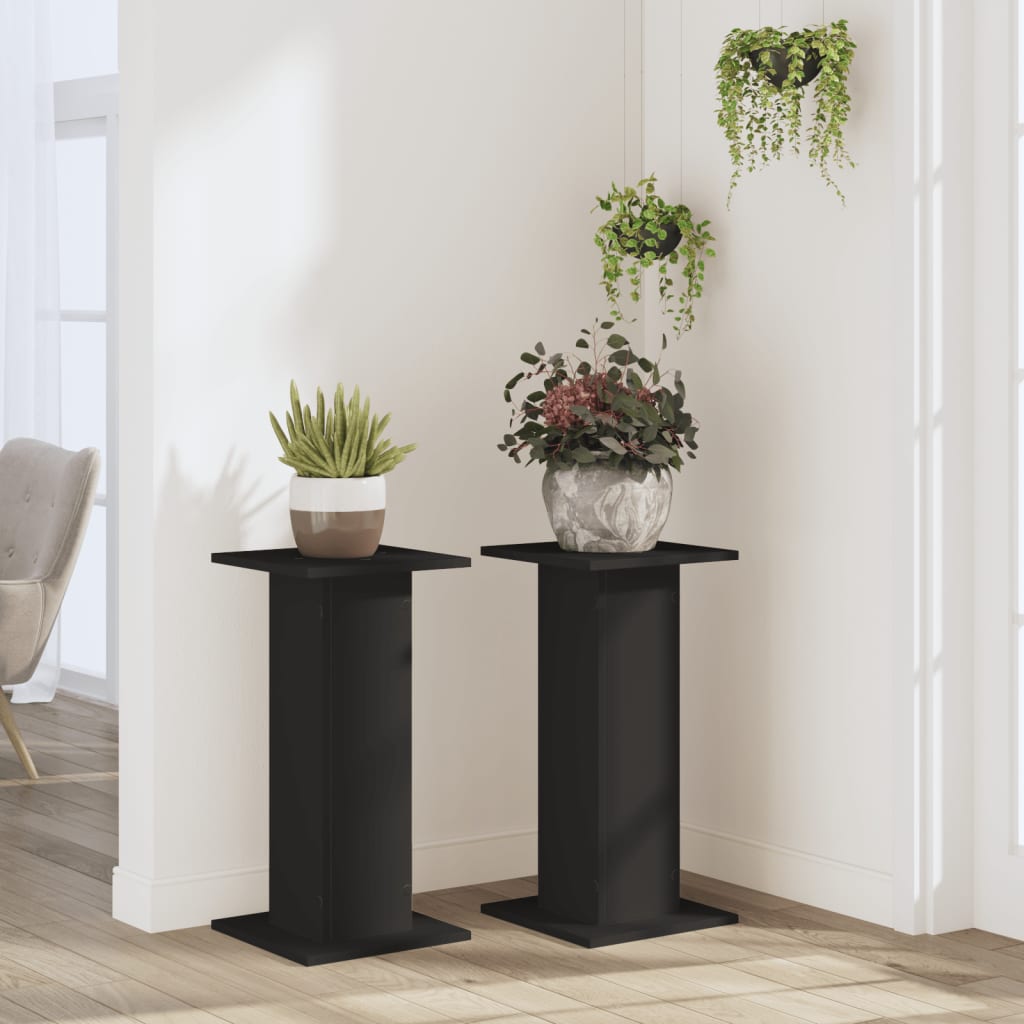 Stalci za biljke 2 kom crni 30 x 30 x 60 cm konstruirano drvo