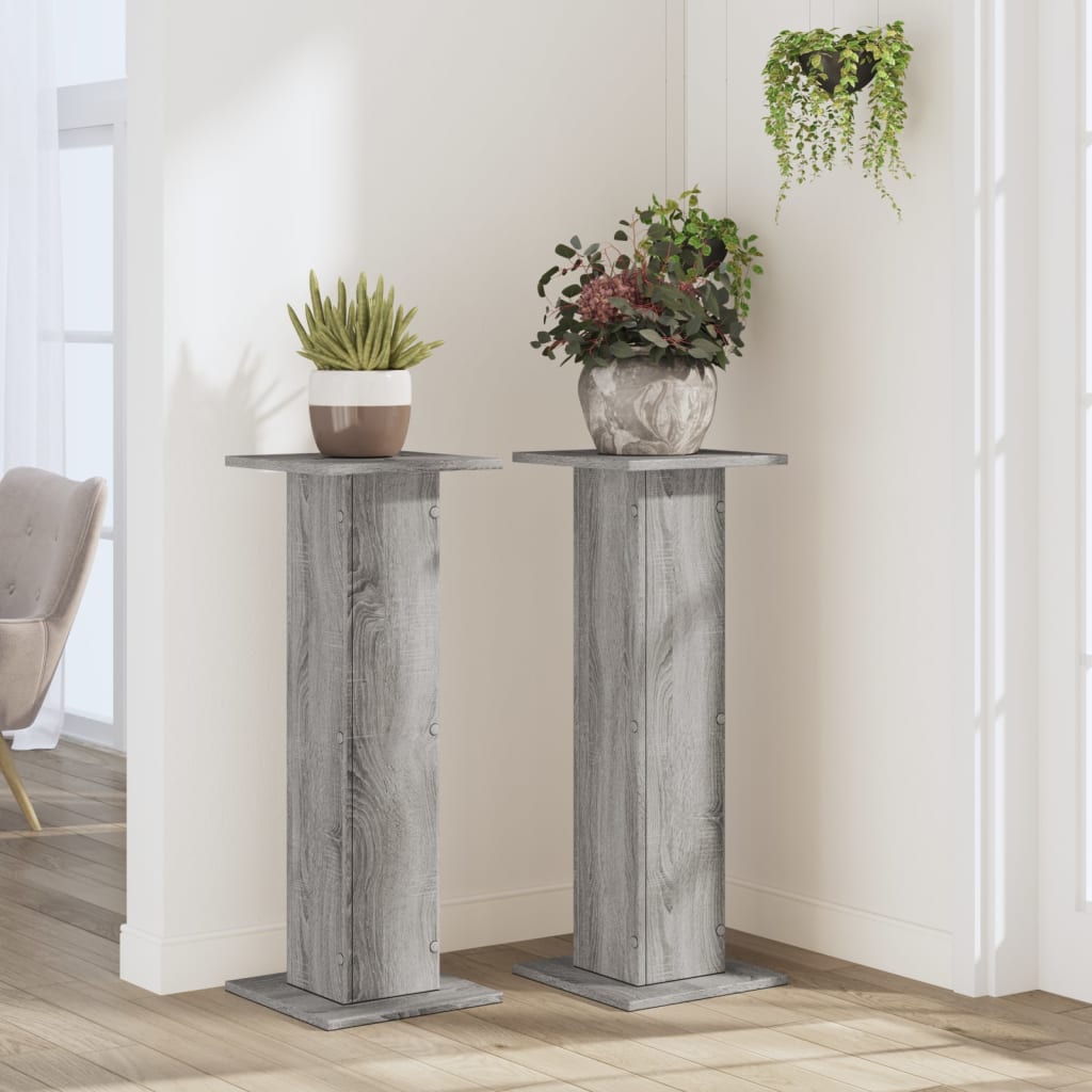 Stalci za biljke 2 kom boja hrasta 30x30x80cm konstruirano drvo