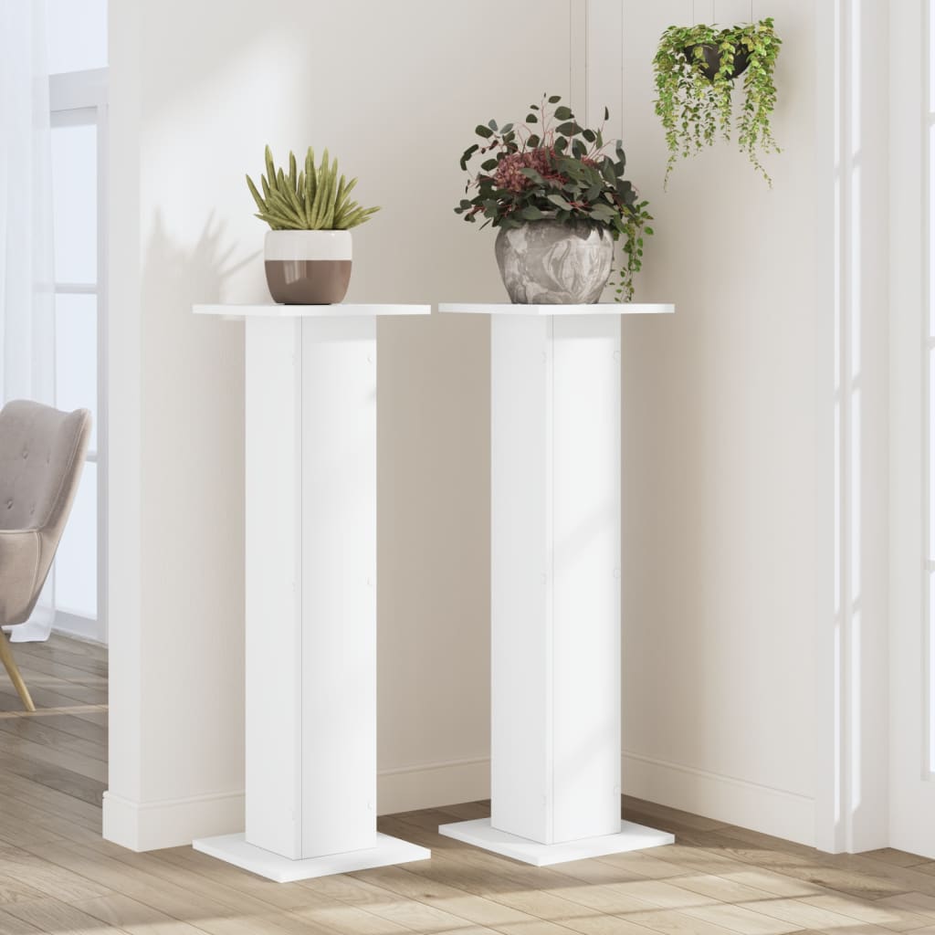 Stalci za biljke 2 kom bijeli 30 x 30 x 95 cm konstruirano drvo
