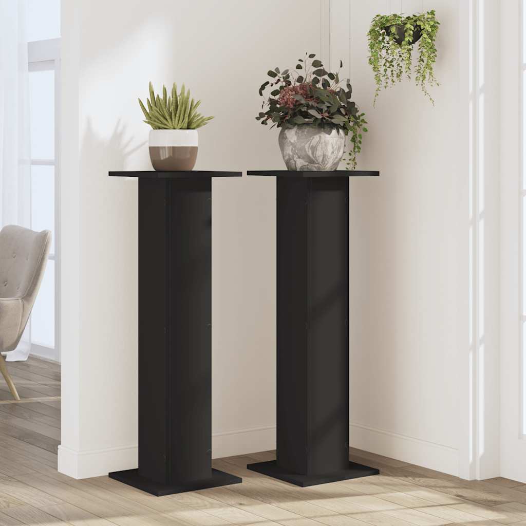 Stalci za biljke 2 kom crni 30 x 30 x 95 cm konstruirano drvo