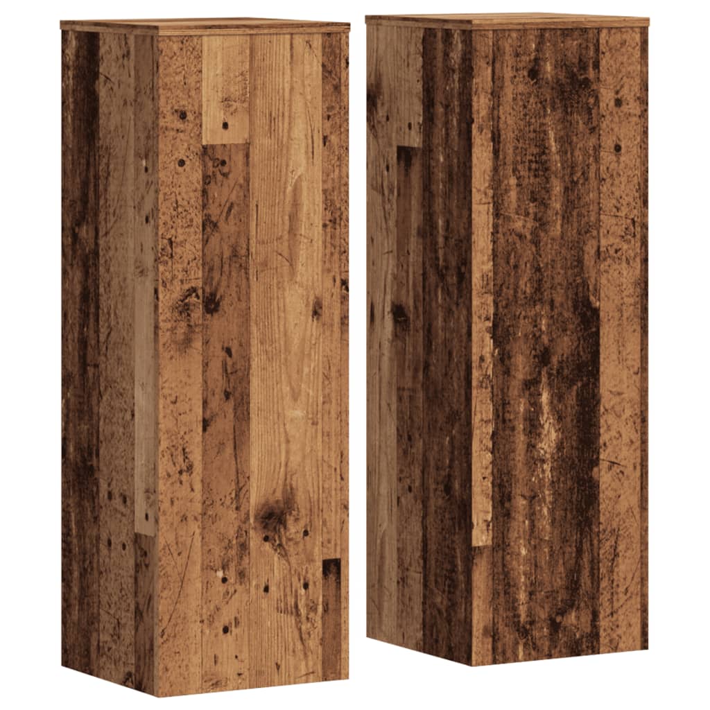 Stalci za biljke 2 kom boja staro drvo 33x33x100 cm drveni