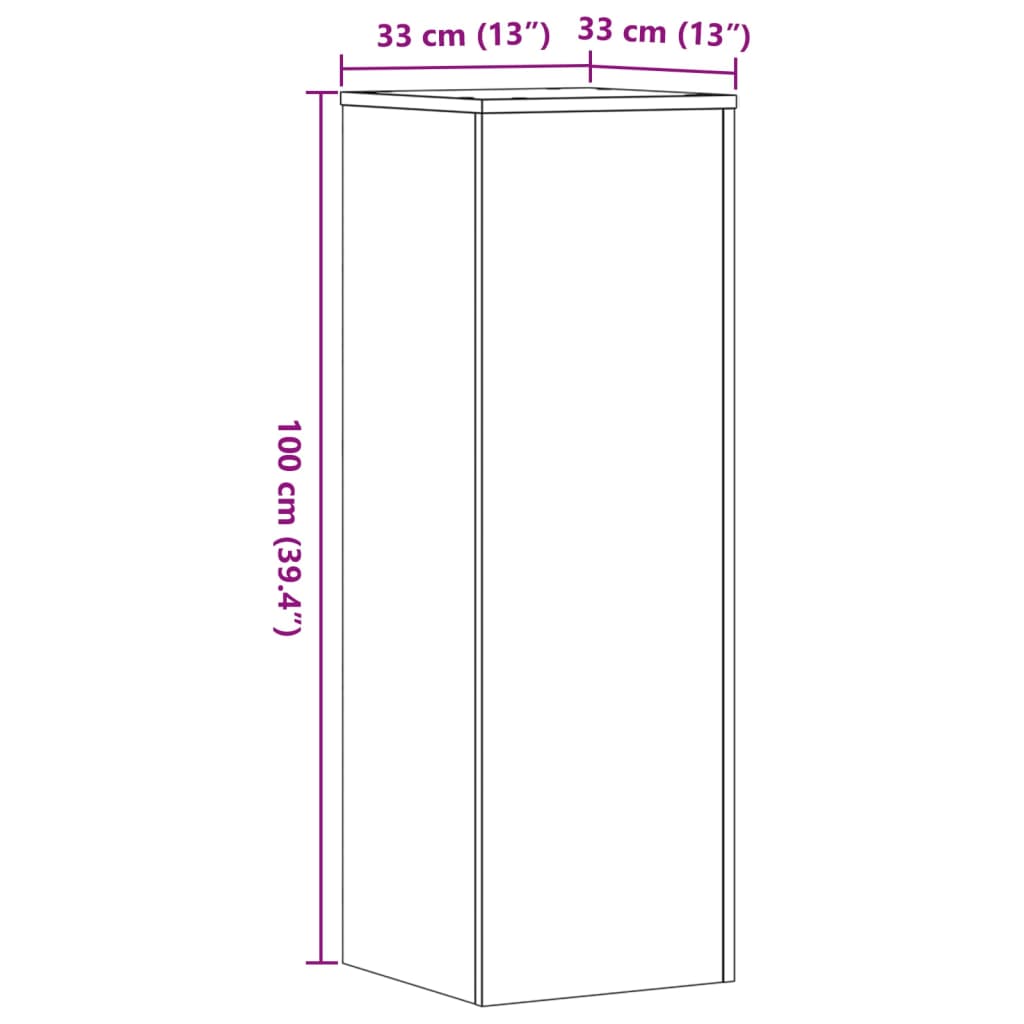Stalci za biljke 2 kom boja staro drvo 33x33x100 cm drveni