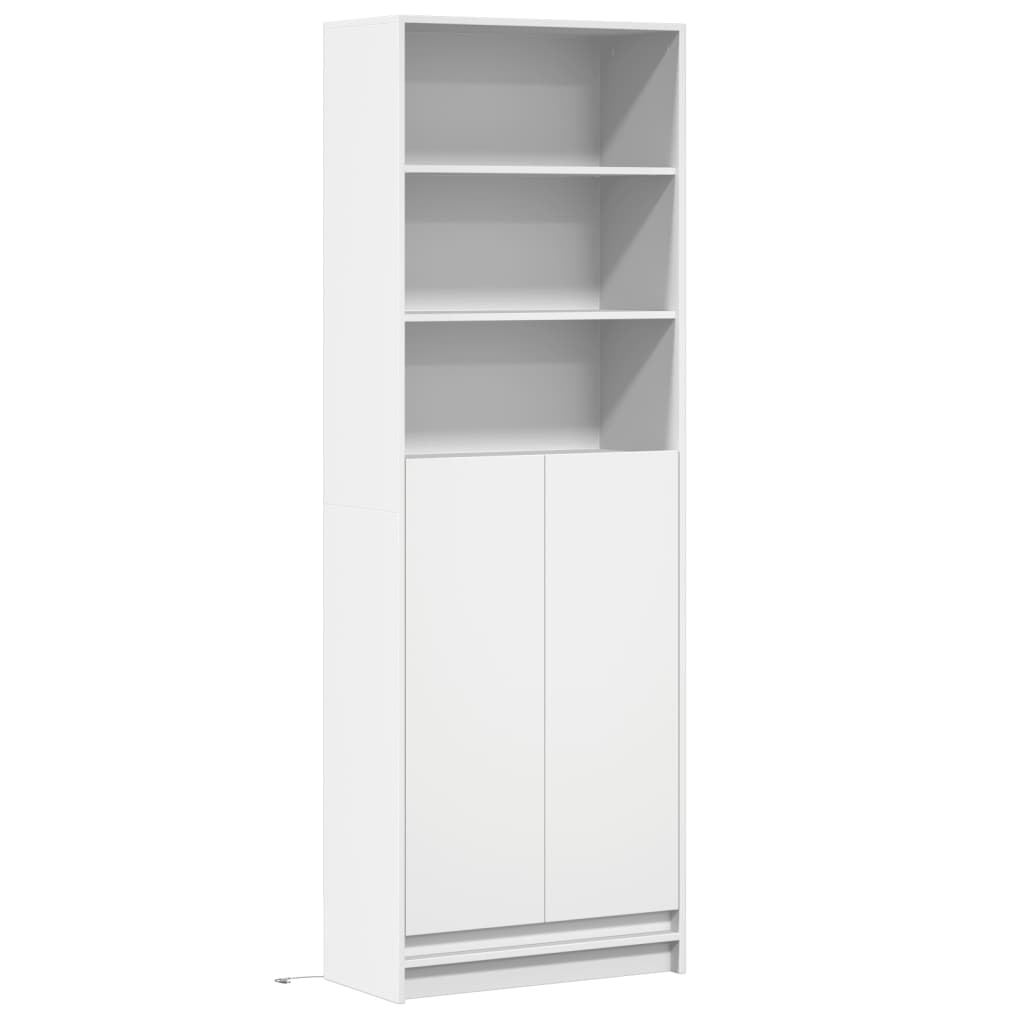 Visoka komoda LED bijela 69x32,5x200 cm konstruirano drvo