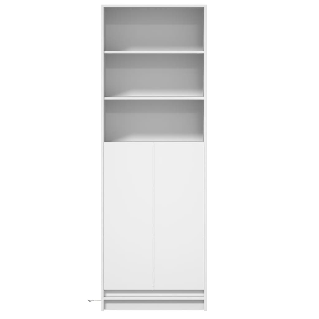 Visoka komoda LED bijela 69x32,5x200 cm konstruirano drvo