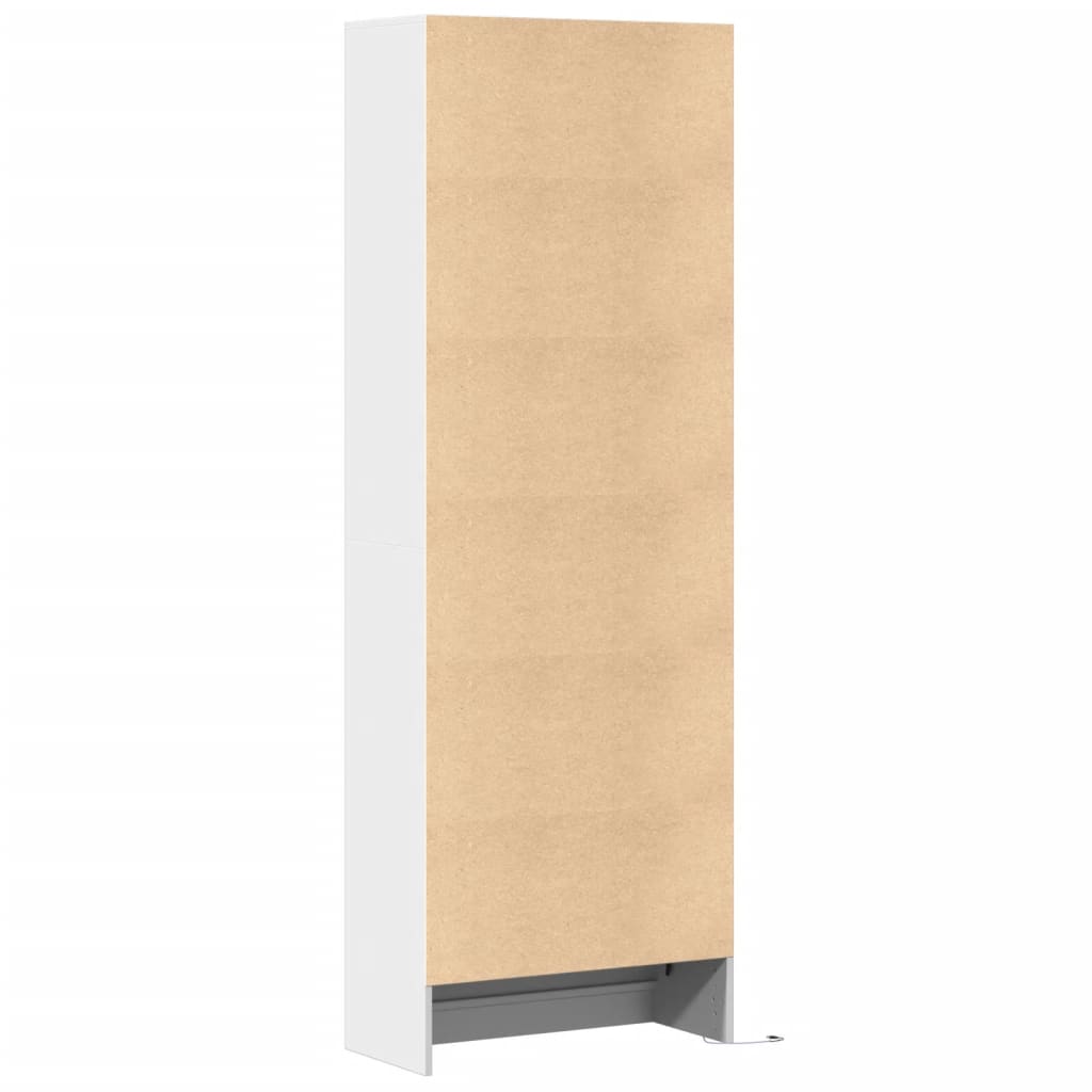Visoka komoda LED bijela 69x32,5x200 cm konstruirano drvo